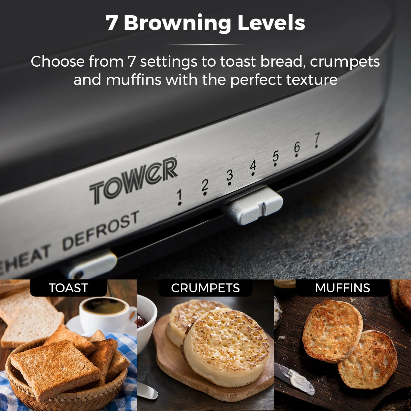 Tower Belle Collection 2 Slice Toaster - Black - Image 3