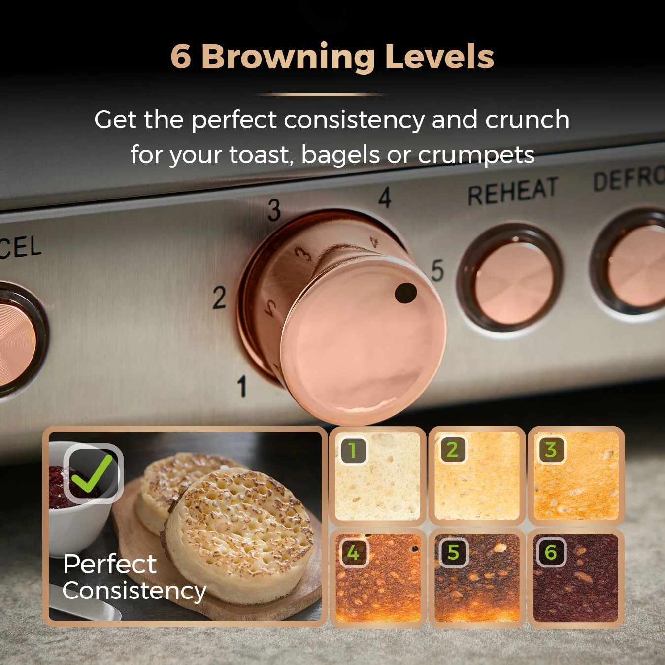 Tower Cavaletto 4 Slice Stainless Steel Toaster - Grey - Image 4