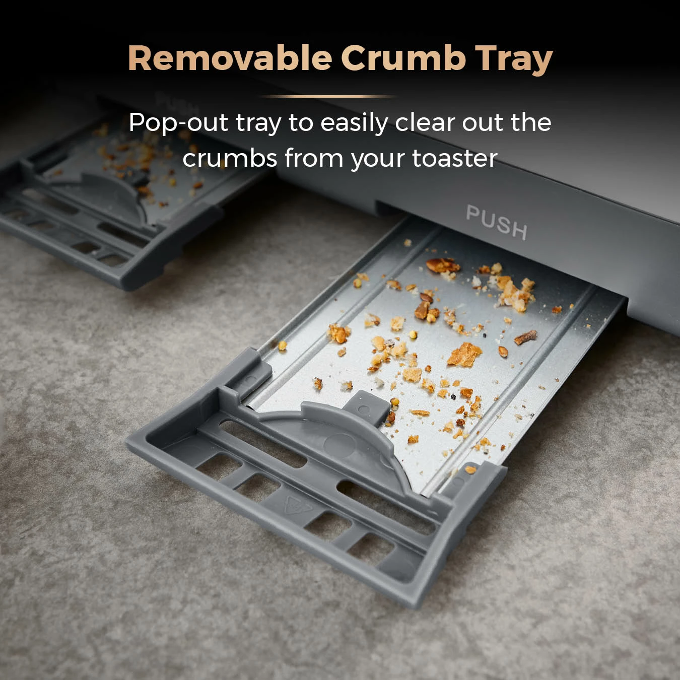 Tower Cavaletto 4 Slice Stainless Steel Toaster - Grey - Image 6