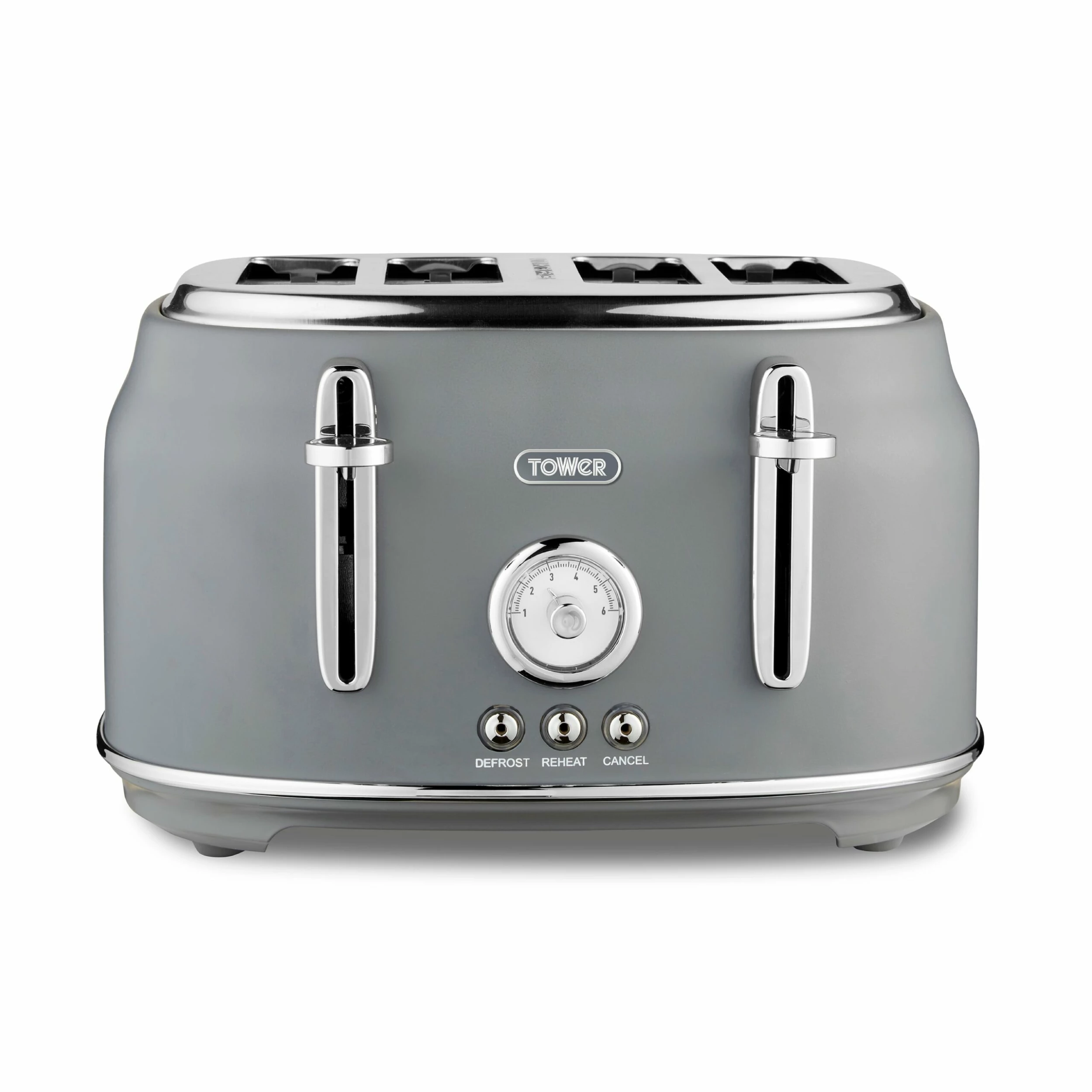 Tower Renaisance 4 Slice Toaster - Grey