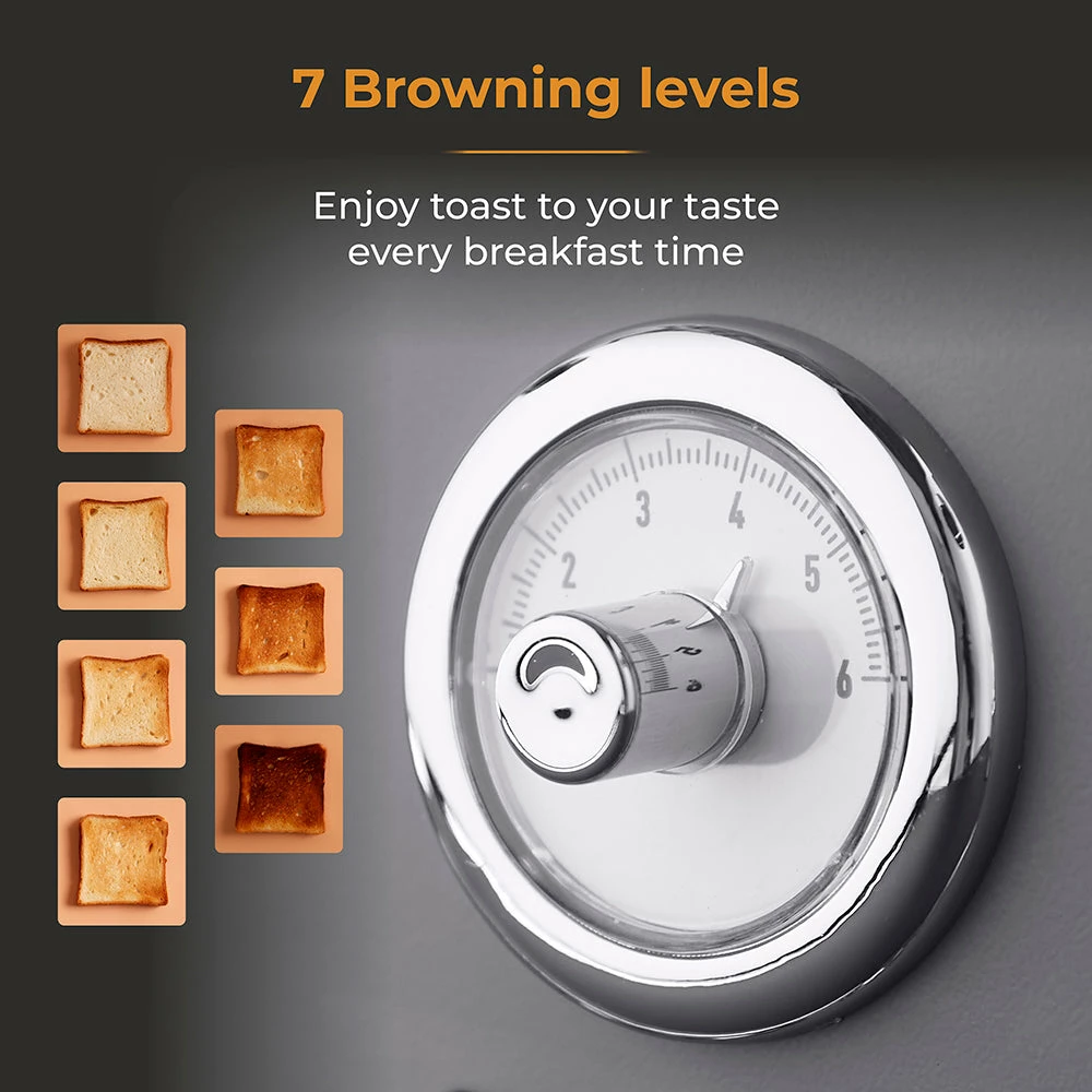 Tower Renaisance 4 Slice Toaster - Grey - Image 4