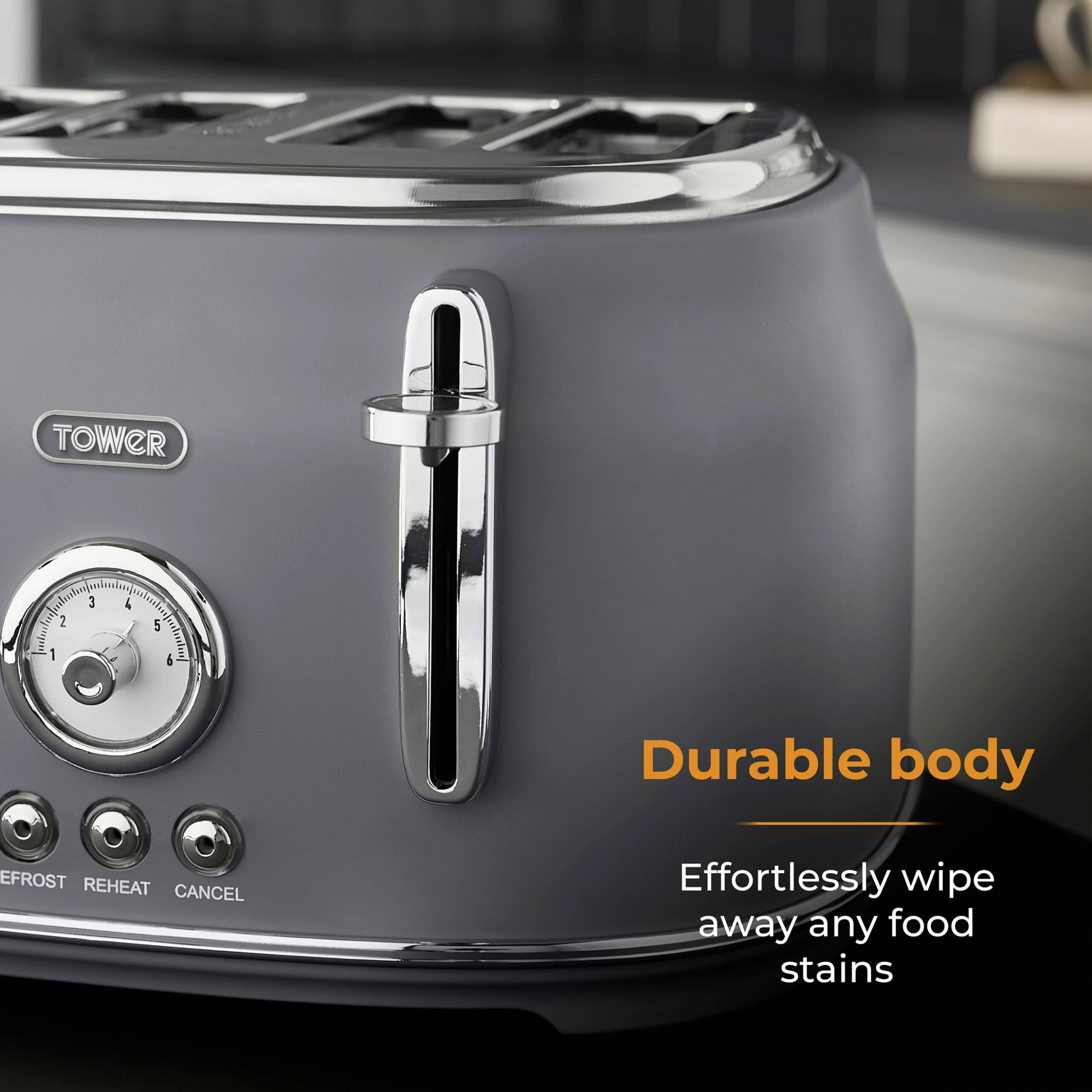 Tower Renaisance 4 Slice Toaster - Grey - Image 9