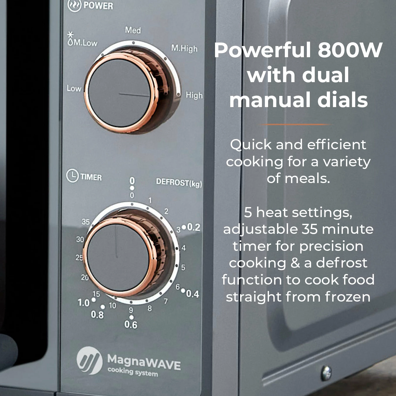 Tower Cavaletto 20L Manual Microwave - Grey - Image 3