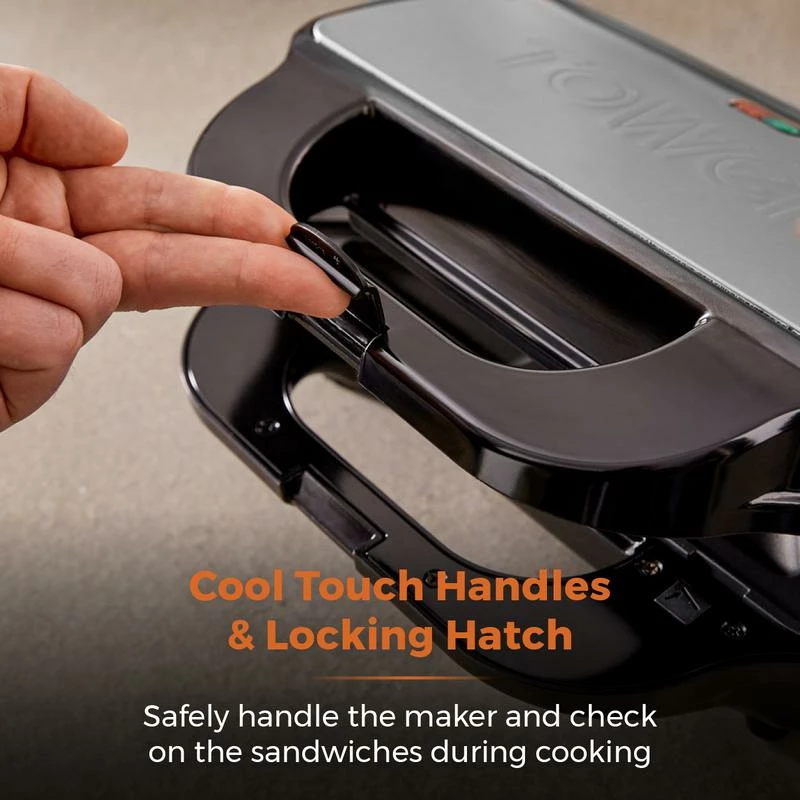 Tower Deep Fill Sandwich Maker 3in1 - Stainless Steel - Image 4