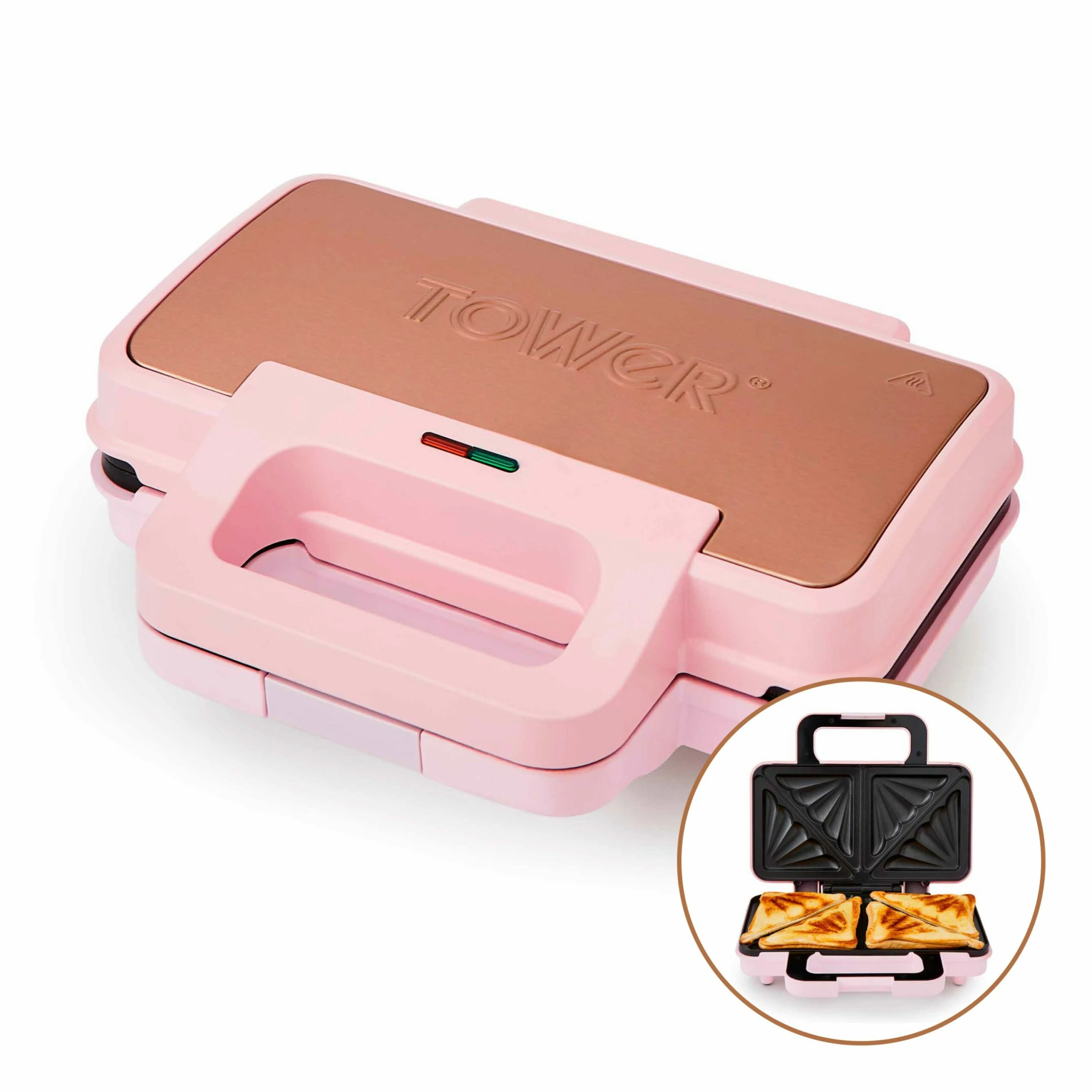 Tower Cavaletto 900W Sandwich Maker - Pink