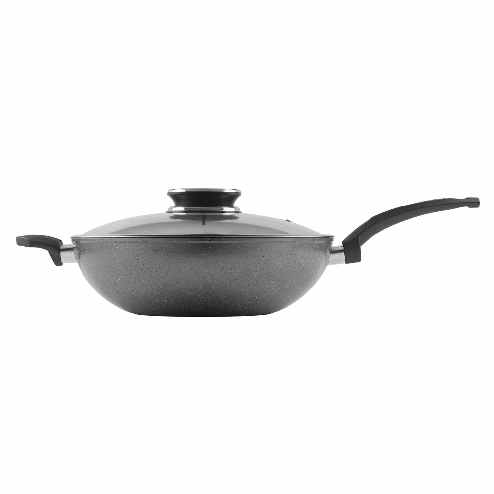 Tower Cerastone Forged Wok 30cm - Grey - Image 5