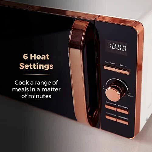 Tower Rose Gold Microwave 20L - White - Image 4